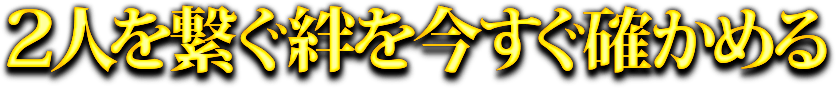 2人を繋ぐ絆を今すぐ確かめる